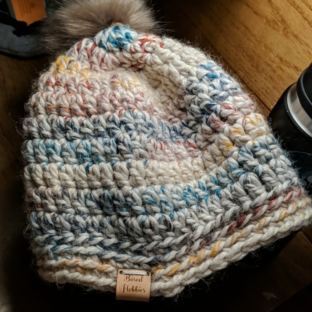 Hand knit beanie